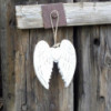 Petite aile d'ange double et cœur fabriqués à la main - 15 cm