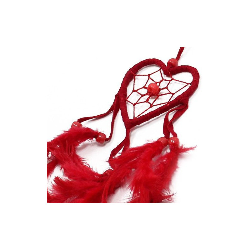 Attrape-rêves Bali - Petit cœur - Noir/Blanc/Rouge