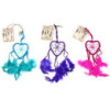 Attrape-rêves de Bali - Petit cœur - Turquoise/Rose/Violet
