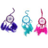 Attrape-rêves de Bali - Petit rond - Turquoise/Rose/Violet