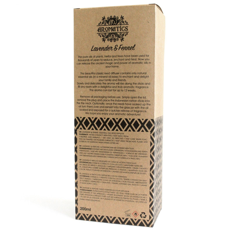 Diffuseur d'huiles essentielles de lavande et de fenouil 200 ml