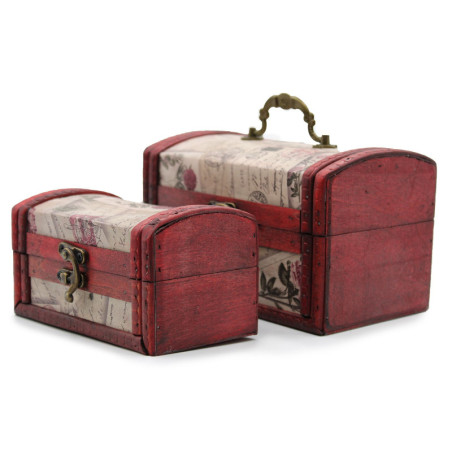 Coffret de 2 boîtes coloniales - Motif roses