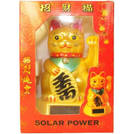 Chat à monnaie alimenté à l'énergie solaire