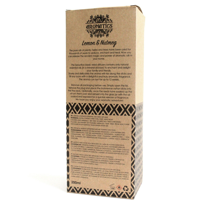 Diffuseur d'huiles essentielles de citron et de noix de muscade 200 ml