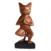 Chat de yoga sculpté à la main - Une patte
