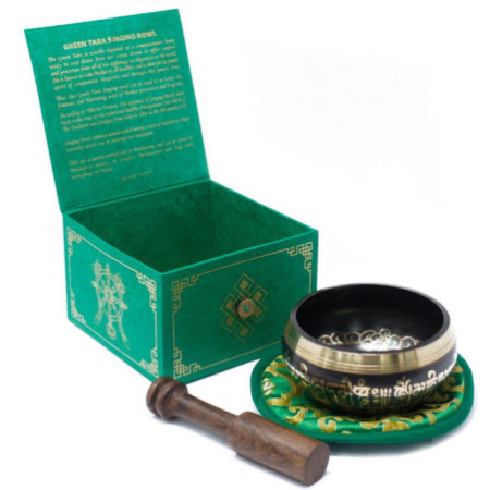 Ensemble de bols chantants Tara verte 10 cm (min 380 g)