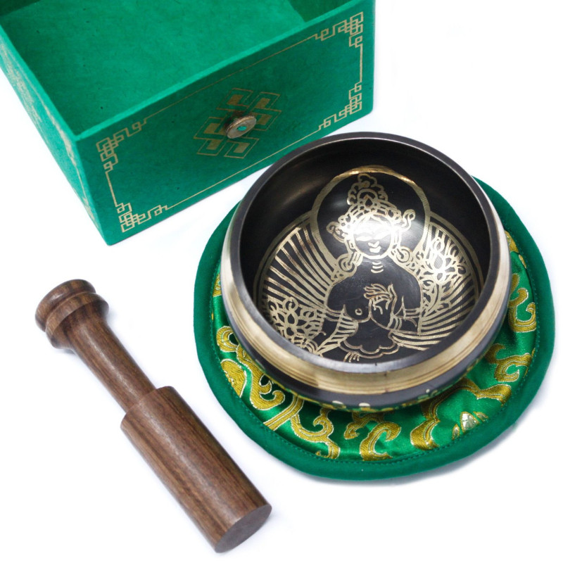 Ensemble de bols chantants Tara verte 10 cm (min 380 g)