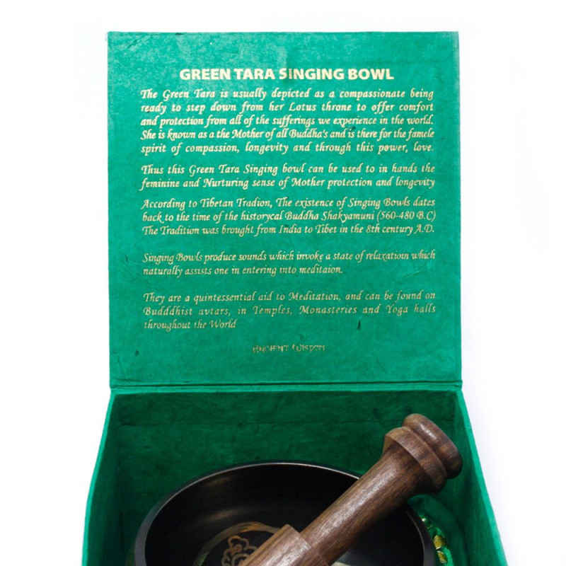 Ensemble de bols chantants Tara verte 10 cm (min 380 g)