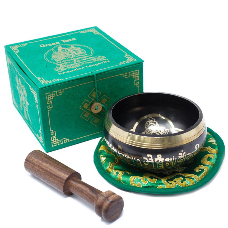 Ensemble de bols chantants Tara verte 10 cm (min 380 g)