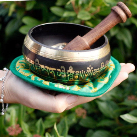 Ensemble de bols chantants Tara verte 10 cm (min 380 g)
