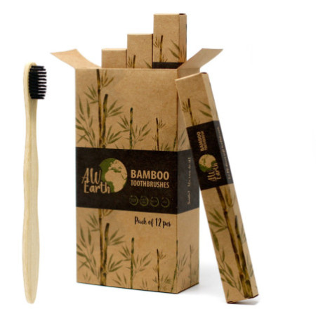 1 brosse à dents en bambou - Charbon de bois Medium Soft