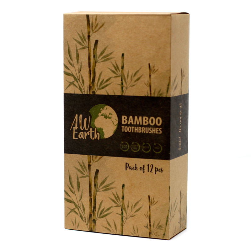 1 brosse à dents en bambou - Charbon de bois Medium Soft
