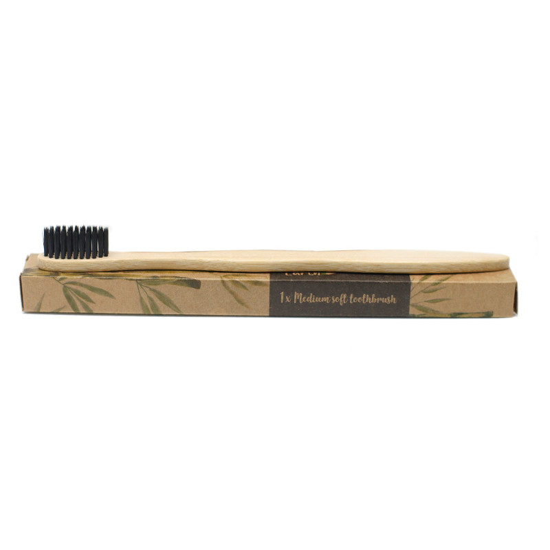 1 brosse à dents en bambou - Charbon de bois Medium Soft