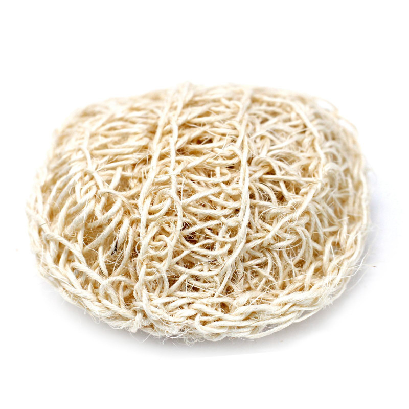 Éponge et gommage en sisal - Coussin exfoliant rond et doux
