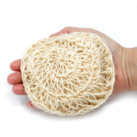 Éponge et gommage en sisal - Coussin exfoliant rond et doux