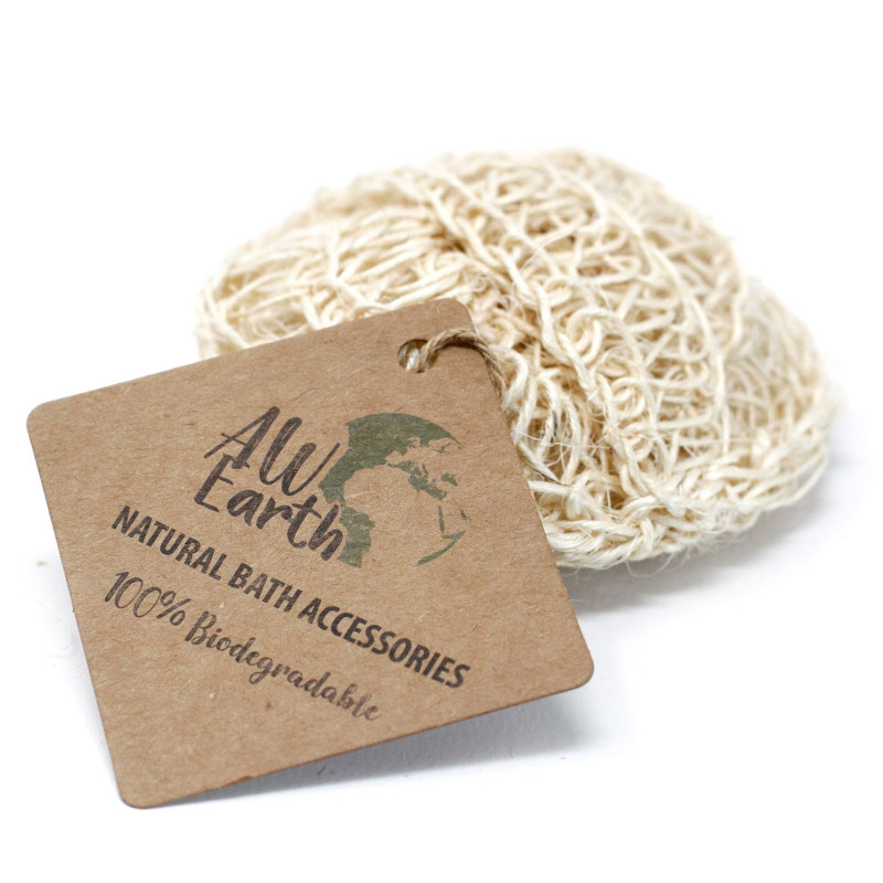 Éponge et gommage en sisal - Coussin exfoliant rond et doux