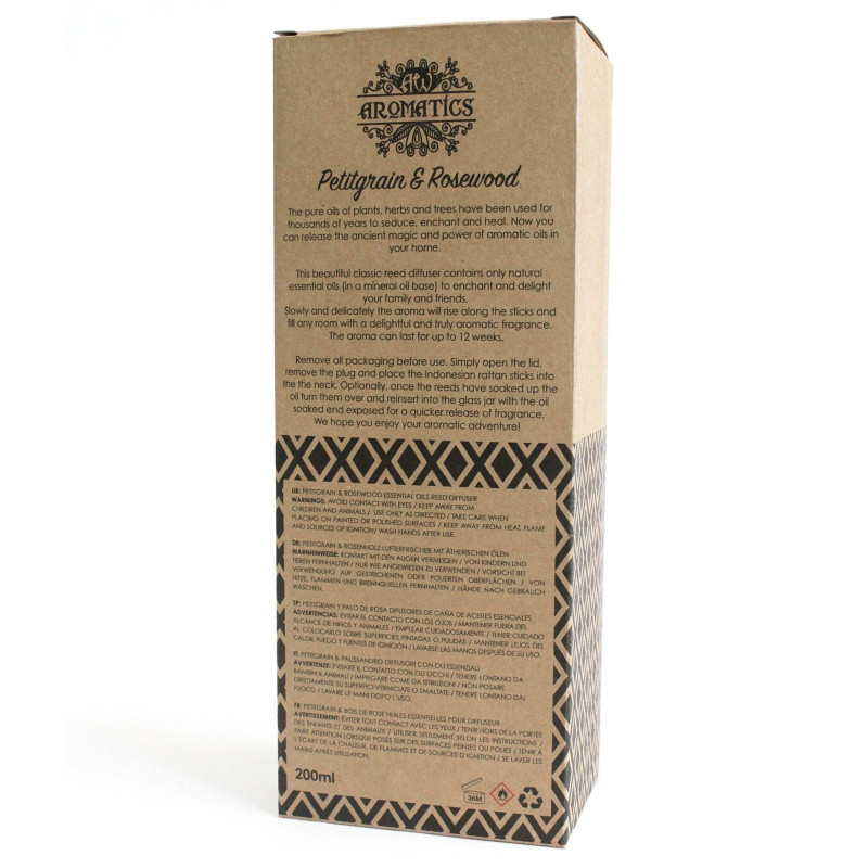 Diffuseur d'huiles essentielles de petit-grain et de bois de rose 200 ml