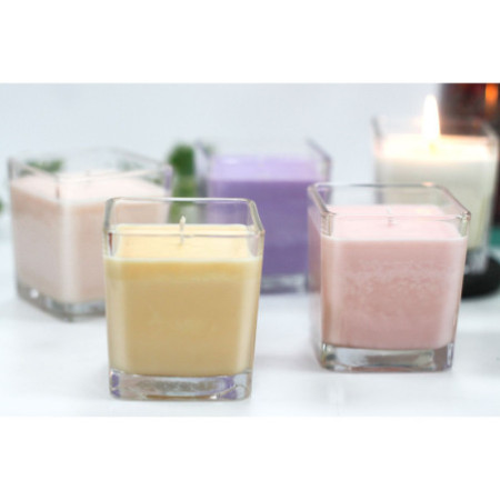 Bougie en pot de cire de soja White Label - Smoothie à la pêche