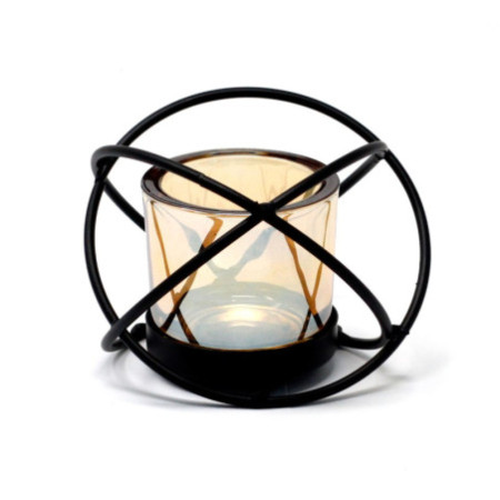 Bougeoir votif en fer pour pièce maîtresse - 1 tasse, boule simple