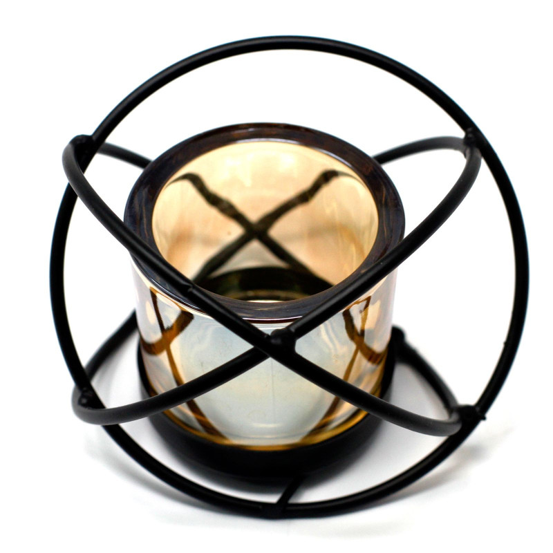 Bougeoir votif en fer pour pièce maîtresse - 1 tasse, boule simple