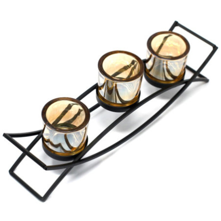 Bougeoir votif en fer pour pièce maîtresse - 3 tasses Silluethe