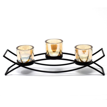 Bougeoir votif en fer pour pièce maîtresse - 3 tasses Silluethe