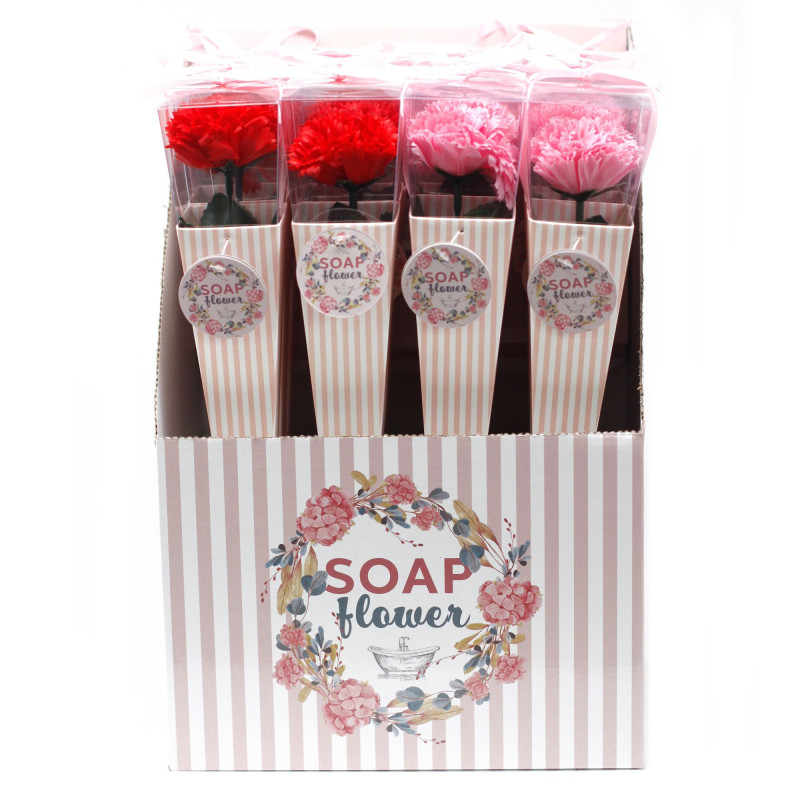 Fleur de savon prête à vendre au détail - œillet moyen