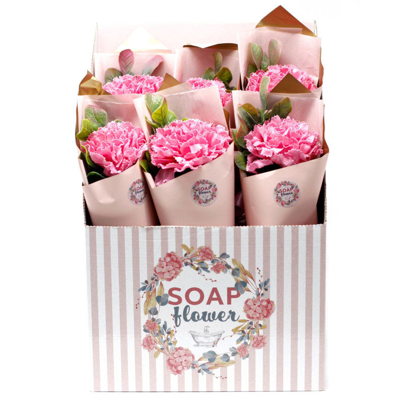 Fleur de savon prête à vendre au détail - Grand bouquet d'œillets