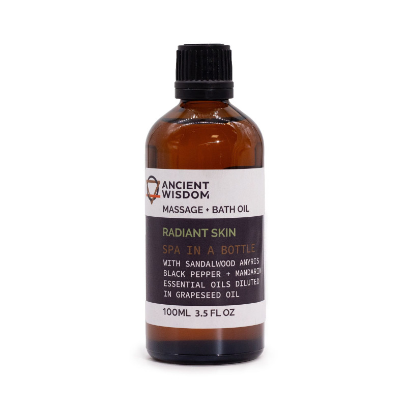 Huile de massage éclatante au bois de santal - 100 ml