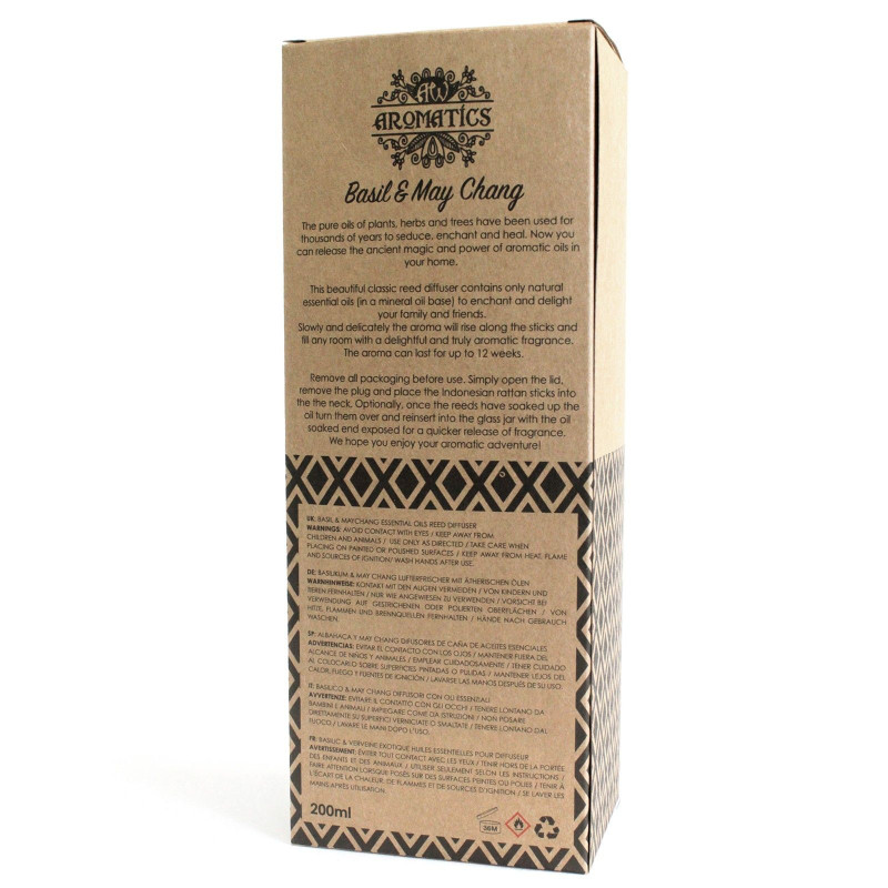 Diffuseur d'huiles essentielles de basilic et de maychang 200 ml