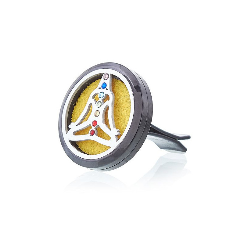 Kit diffuseur de voiture - Chakra Yoga en étain - 30 mm
