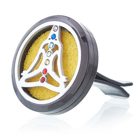 Kit diffuseur de voiture - Chakra Yoga en étain - 30 mm