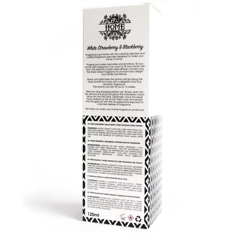 Diffuseur de roseaux 120 ml - Fraise blanche et mûre