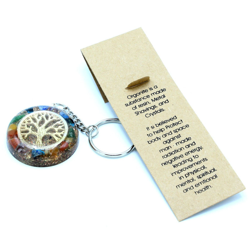 Porte-clés Orgonite Power - Pierres précieuses Chakra Arbre de vie
