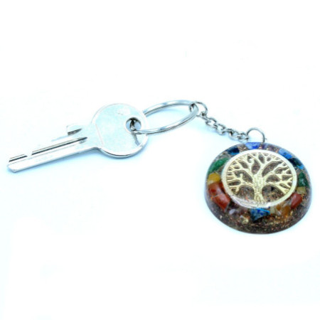 Porte-clés Orgonite Power - Pierres précieuses Chakra Arbre de vie