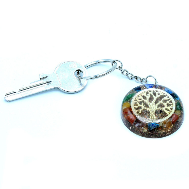 Porte-clés Orgonite Power - Pierres précieuses Chakra Arbre de vie
