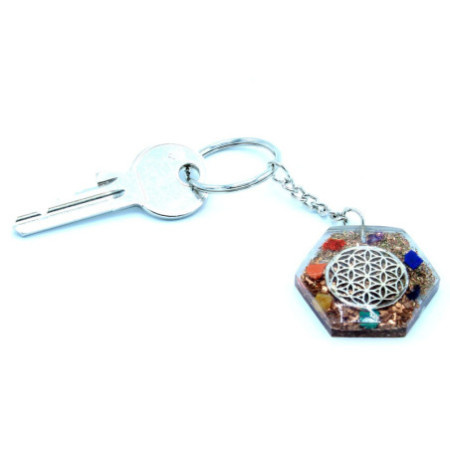 Porte-clés Orgonite Power - Fleur de Vie Octogonale
