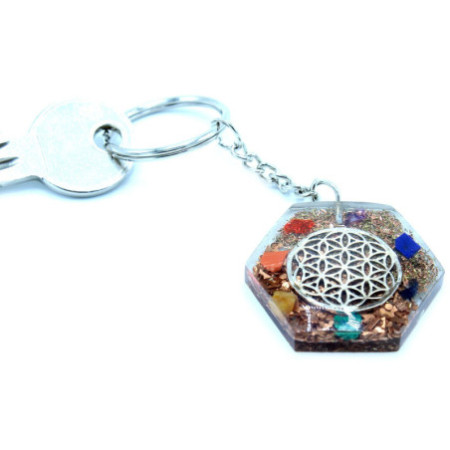Porte-clés Orgonite Power - Fleur de Vie Octogonale