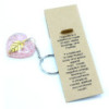 Porte-clés Orgonite Power - Cœur en Quartz Rose Feuille Dorée
