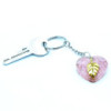 Porte-clés Orgonite Power - Cœur en Quartz Rose Feuille Dorée