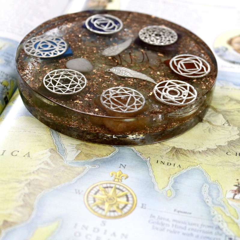 Packs d'alimentation de bureau en orgonite - Chakra de l'ange - Grand