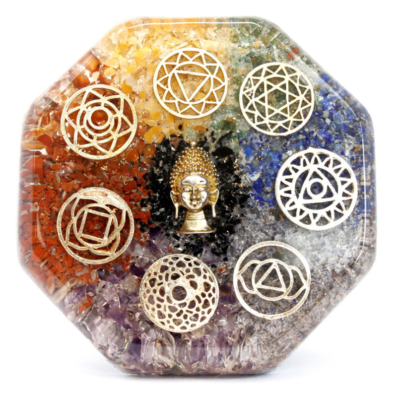 Blocs d'alimentation de bureau en orgonite - Chakra du Bouddha - Grand