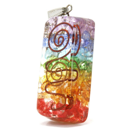 Pendentif Orgonite Power - Attracteur en cuivre arc-en-ciel