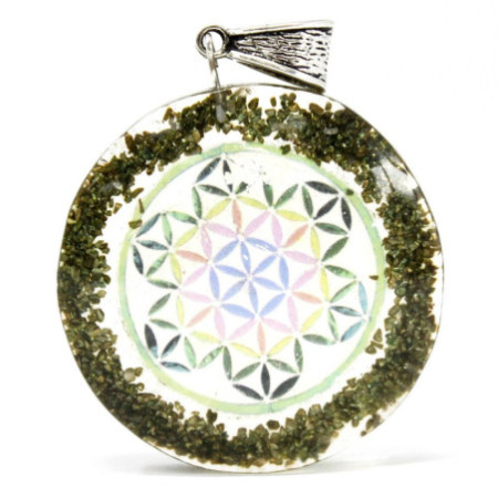 Pendentif Power Orgonite - Mandala Greenstone