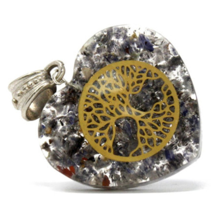 Pendentif Orgonite Power - Arbre de Vie cœur