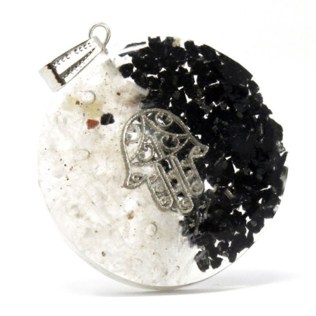Pendentif Orgonite Power - Bien et Mal - Hamsa
