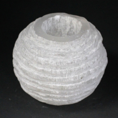 Bougeoir boule de neige en sélénite - 8 cm