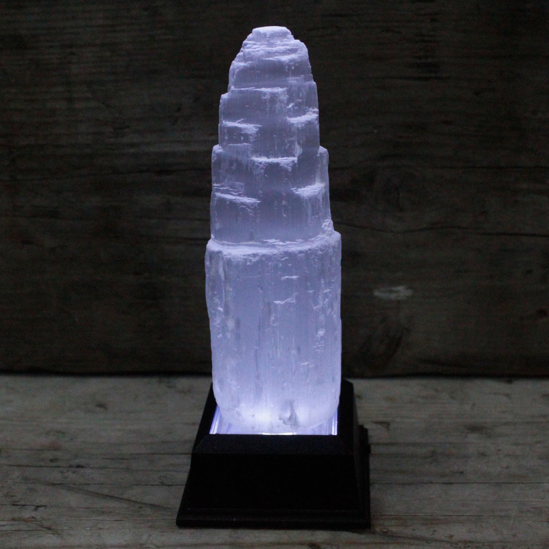 Tour de sélénite naturelle - 15 cm