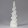 Tour en corne de licorne spirale en sélénite - 15 cm