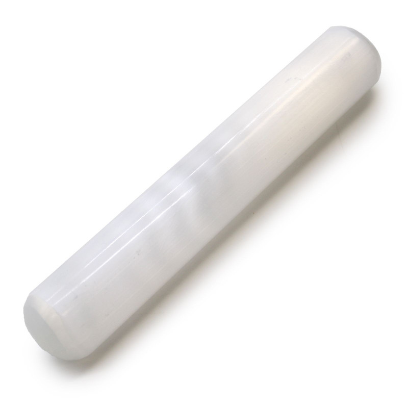Baguette de sélénite - 16 cm (arrondie aux deux extrémités)